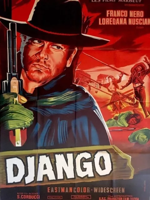 affiche originale 1966 Django Sergio Corbucci Franco Nero 120x160 ciné