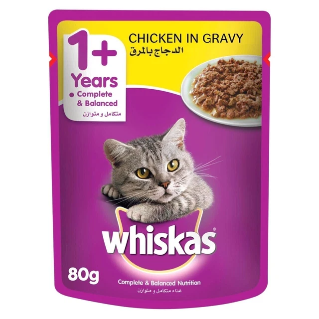 Whiskas Pollo En Salsa Mojado Gato Comida 80g Mundial