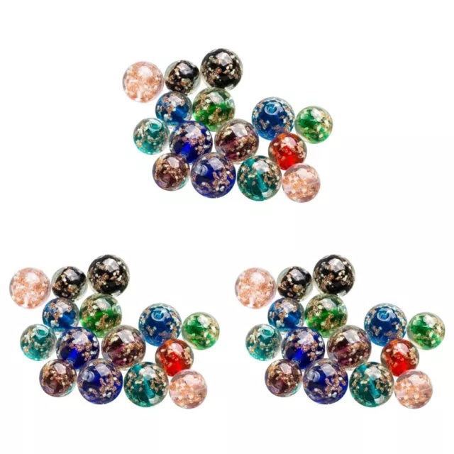 Kristall-Anhänger-Perlen 3x Lampwork Anhänger Runde Glas Perlen Lampwork
