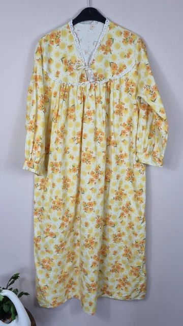 Camicia da notte vintage stile flaneletta floreale cravatta piccola media