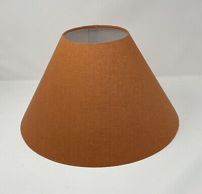 Lampshade Burnt Orange Textured 100% Linen Tapered Coolie Light Shade