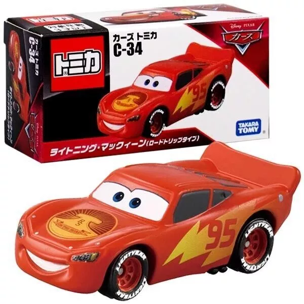 Takara Tomy Disney Tomica PIXAR CARS C-34 Lightning McQueen Diecast (Road Trip)