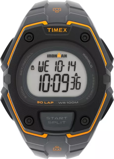 Timex TW5M48500, Men's "Ironman" 30-Lap Resin Watch, Alarm, Indiglo, Chronograph
