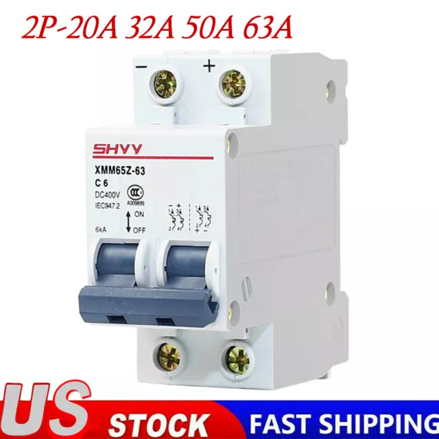 DC CIRCUIT BREAKER MCB Photovoltaic Solar Air Switch 2P DC 400V 20A 32A