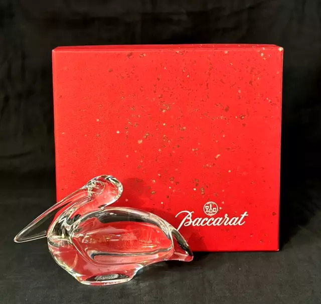 Baccarat Crystal Pelican Bird Figurine With Original Box....signed & Mint!