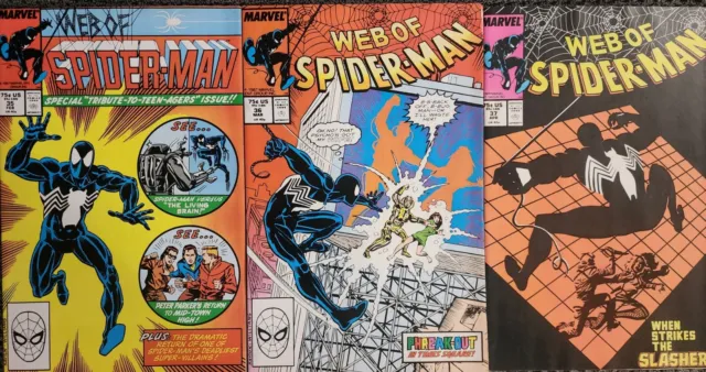 Web of Spider-Man #35 36 37 Marvel Comic Book Lot 1988 1st App Tombstone KEY