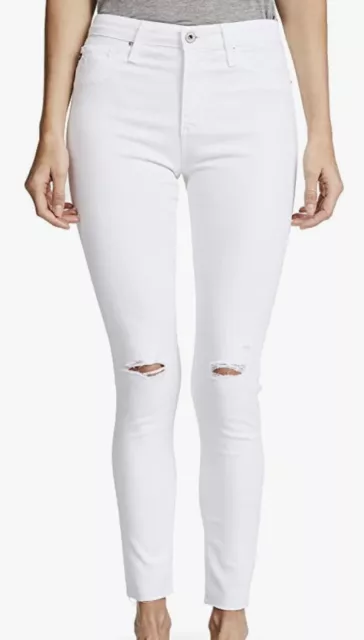 NWT AG Adriano Goldschmied Farrah High Rise Skinny Ankle Pant, White Size 26