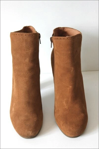 SCHOLL  Bottines Boots Daim Marron Clair Hauts Talons T 40 TBE 3