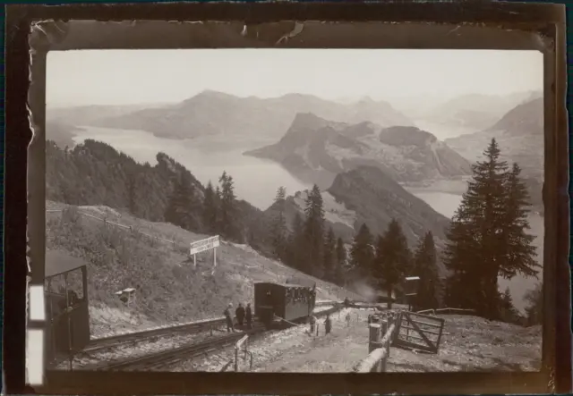 Adolphe Braun, Suisse, Chemin de fer du Mont Pilate, Aemsigen et le lac des 4 Ca