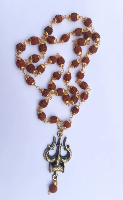5 Mukhi Rudraksha Mala 5 Gesicht Rudraksh Mala 7 Mm Perlengrösse Halskette...