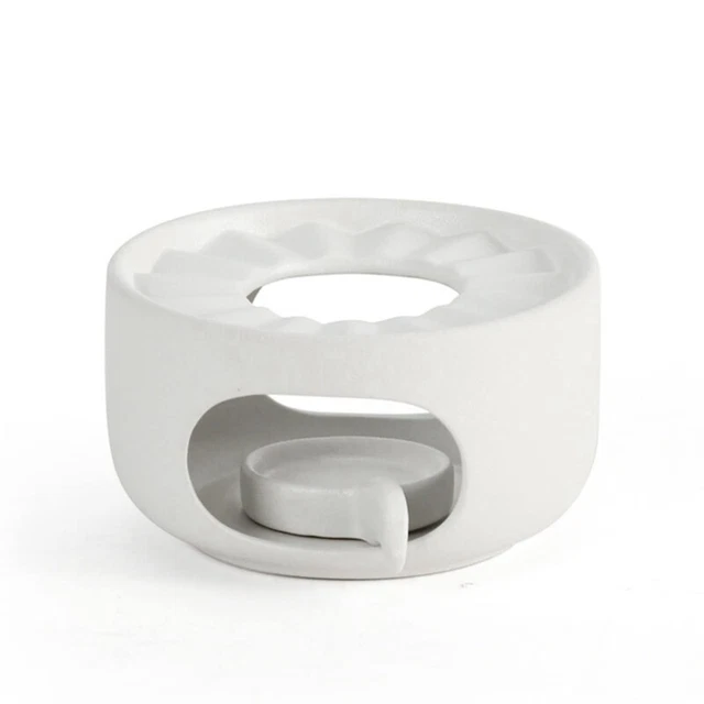 Chauffe-théière En Céramique Avec Bougeoir - Design Blanc à Motifs Ajourés - Diamètre 14,6 Cm - Pour Bougie Chauffe-plat - 9