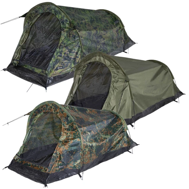 Tente Militaire MFH Minipack 2 Personnes – Camouflage Woodland – Dôme – Neuf