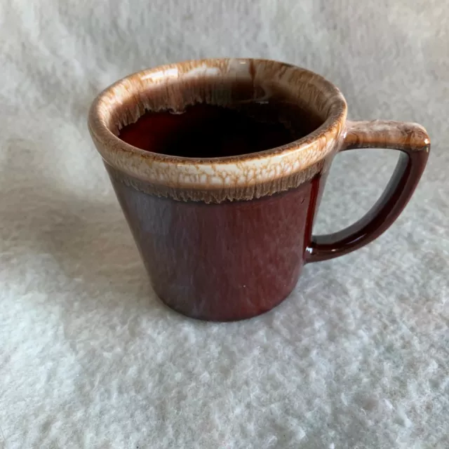 Original McCoy Pottery Salt Glaze Brown Drip 8-oz Mug Cup Brown USA 1970's LCC