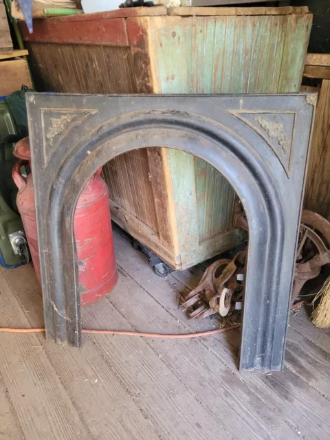 Antique Arched Opening Cast Iron Fireplace Surround 32T X 31W