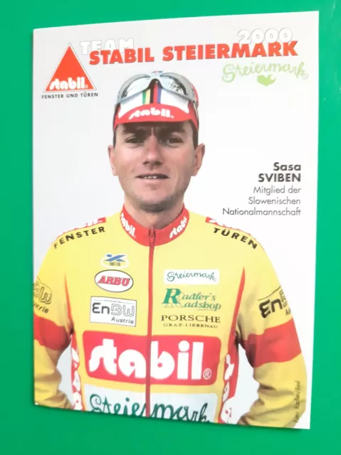 CYCLISME carte cycliste SASA SVIBEN équipe STABIL STEIERMARK  2000