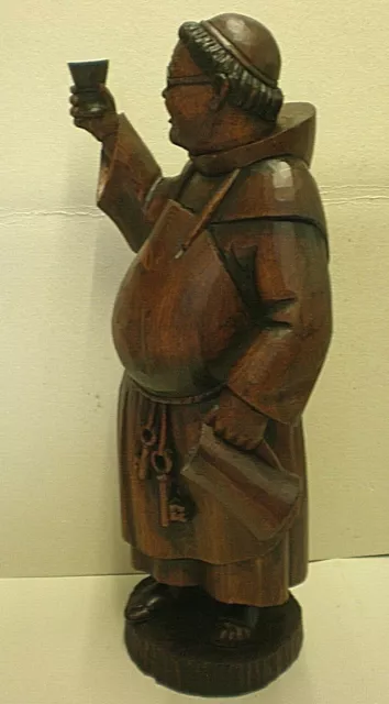 Very Large (53 cm) Antique Black Forest Monk Holding Goblet