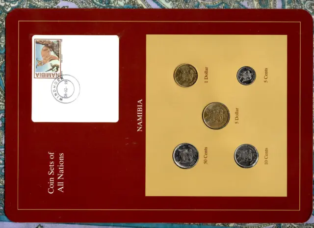 Coin Sets of All Nations Namibia UNC $5,5,50 Cents 1993 $1, 10 Cents 1996