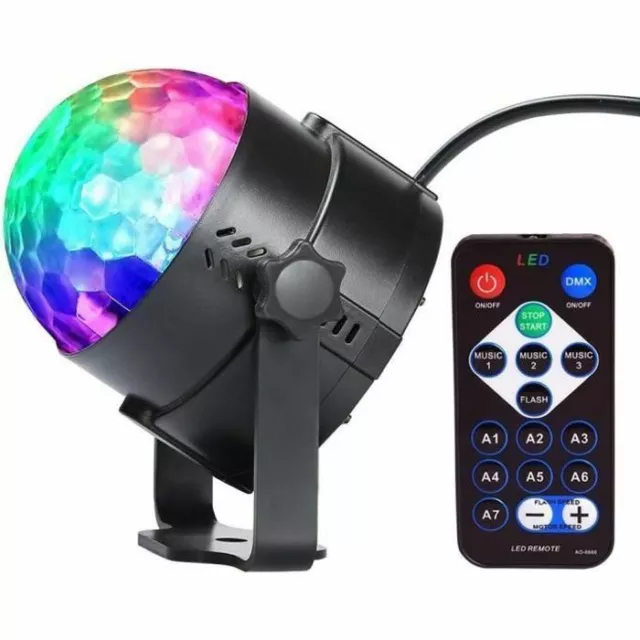 Lampe de Scène,Gvoo 5 Couleur Boule à Facette avec Télécommande LED 7 RGB  avec Télécommande