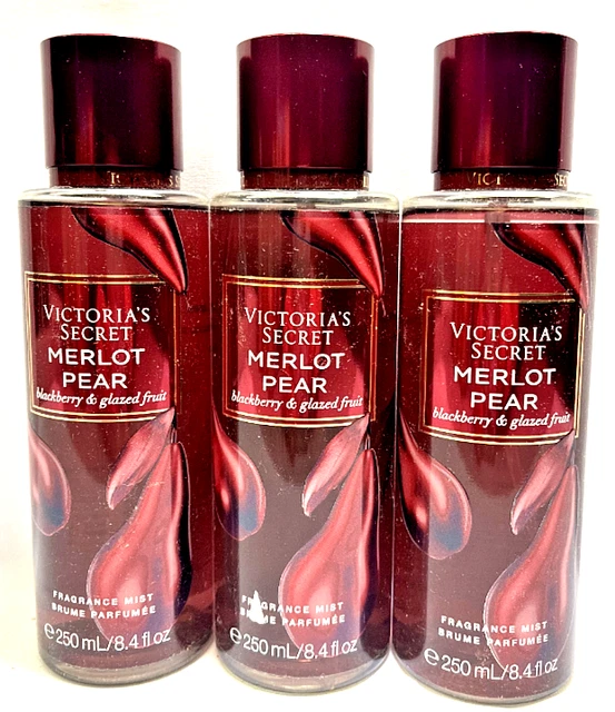 3 peras Merlot Blackberry y fruta esmaltada Victoria's Secret fragancia niebla 8,4 oz