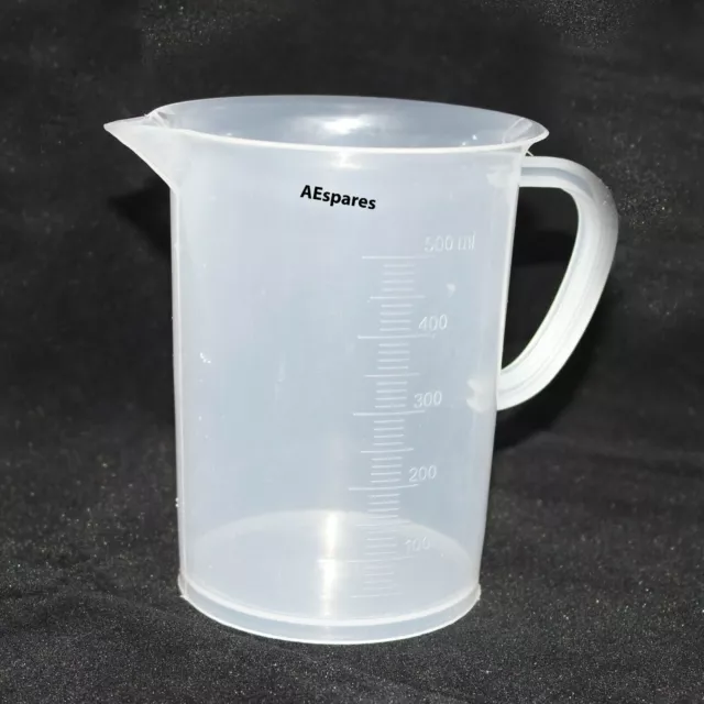 New 500ml Transparent Plastic Beaker Liquid Measuring Jug Cup With Handle