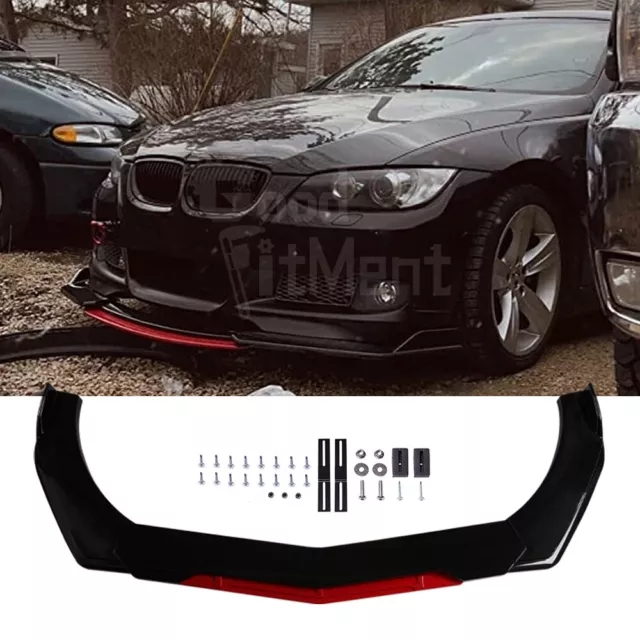 Für 3er E46 E90 Front Spoiler Lippe Frontlippe Vorne Stoßstange Schwarz Glanz DE