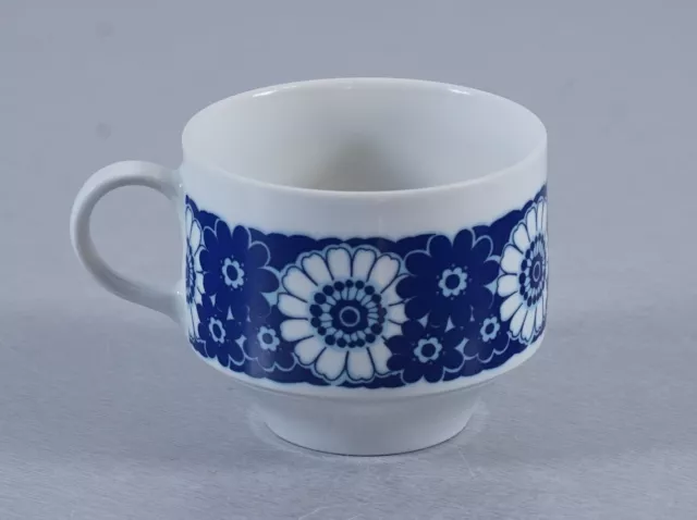 Mitterteich Bavaria Porzellan Kaffeetasse Tasse blaues Blumendekor Vintage