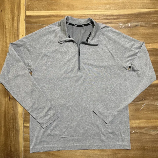 RHONE Shirt Mens Small Gray 1/4 Zip Long Sleeve Top Perforated Performance