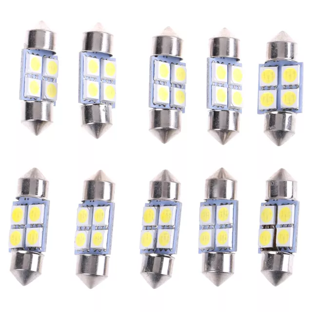 10Pcs 5050 31mm 4smd led white light car interior dome festoon bulbs DC j Hu