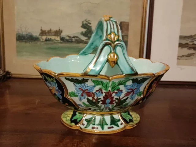 Vase ancien Panier Céramique De Monaco grand modèle 29 cm de long