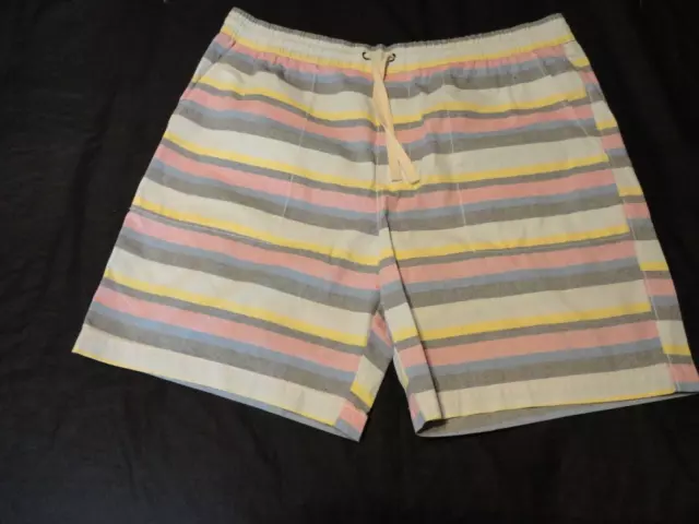 NWT Original Penguin Men's Striped Swim Trunks, Shorts, XL, Elastic Drawstring