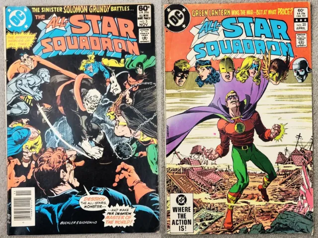 Lot Of 2 DC Comics All Star Squadron #3 & #20 (1980's) Low Grade Reader Copies