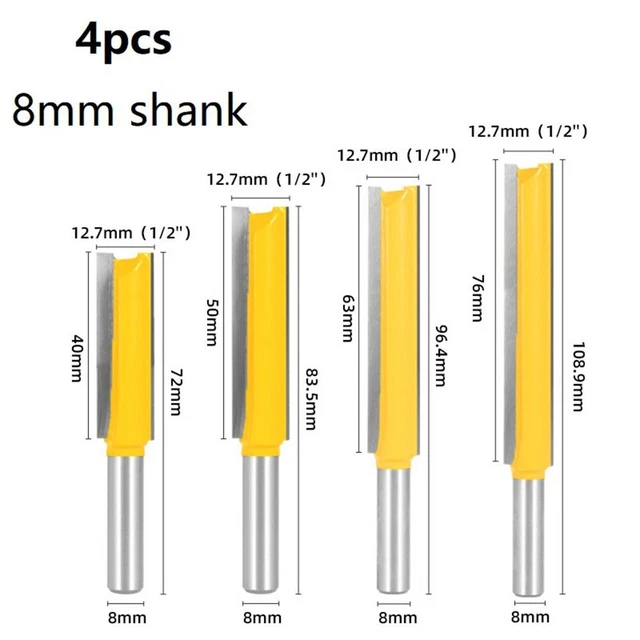 ENSEMBLE DE BITS de routeur ronds haute performance 4 pièces pour couper tous l EUR 22,13