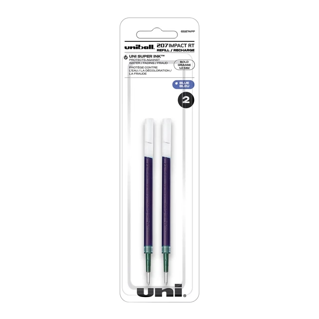 Uni-Ball 207 Impact Rollerball Stift – Blaue Geltinte, Dick & Kräftig, Auto-retractable Für Sauberes Schreiben