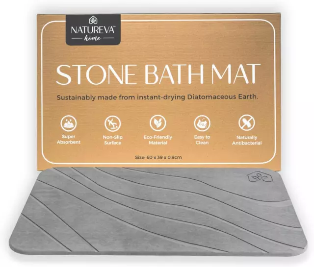 Home - Stone Bath Mat | Absorbing Water Instantly | Made of Natural Diatomaceous