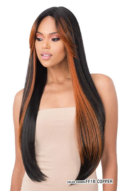 Natural feathered bangs on a lace front wig-BRI