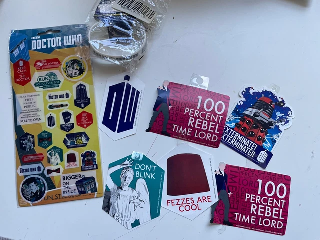 DOCTOR WHO Assorted Bundle Stickers, Rubber WristBand - Whovian 2012