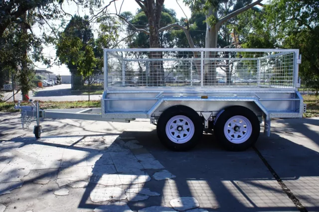 10x5 HOTDIP GALVANISED FULL WELDED HEAVY DUTY TANDEM TRAILER   WITH 600MM CAGE