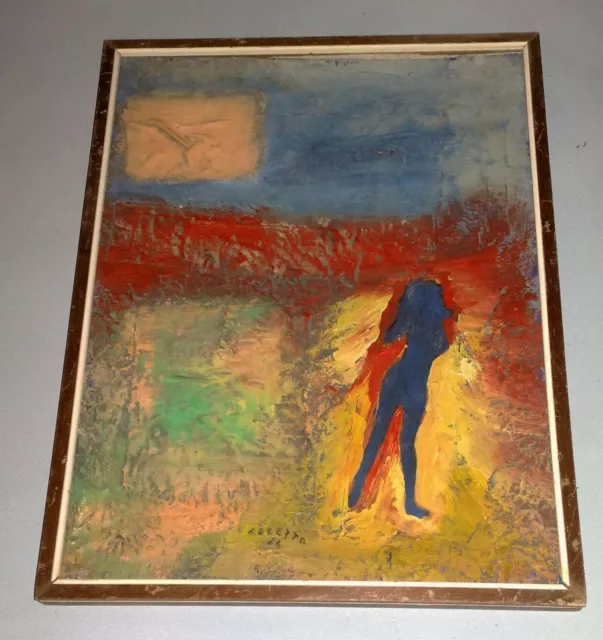 Olio Su Faesite  Arte Contemporanea Anni 70