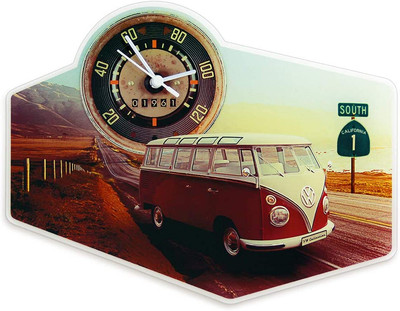 Volkswagen Combi Bus T1 Camper Van 3D Horloge Rouge Camper BRISA VW Collection 
