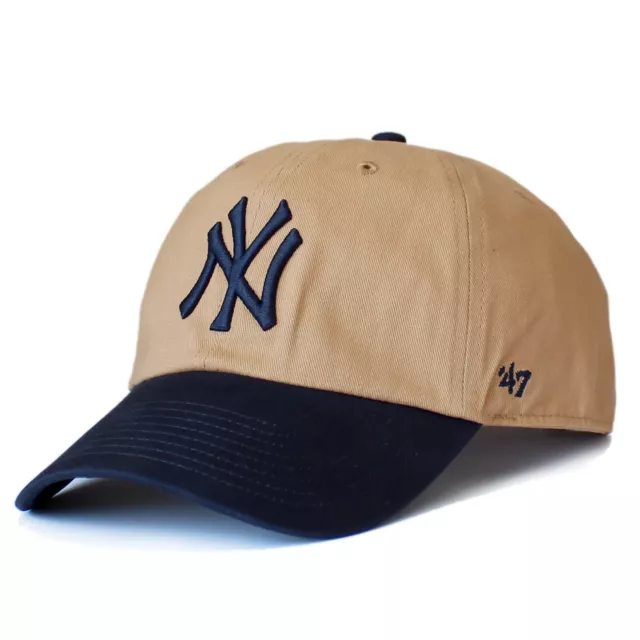 New York Yankees Hat 47 Brand Two Tone Clean Up Ball Hat Dad Cap Run Adjustable