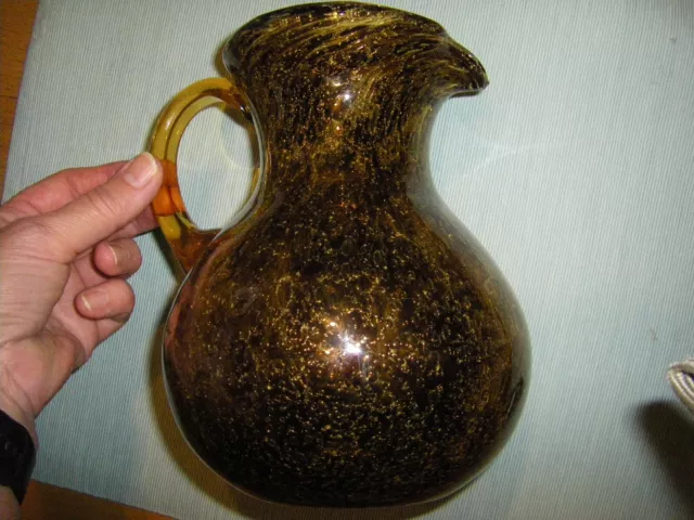 Massive Krug/ Henkelvase Murano  H=20 cm