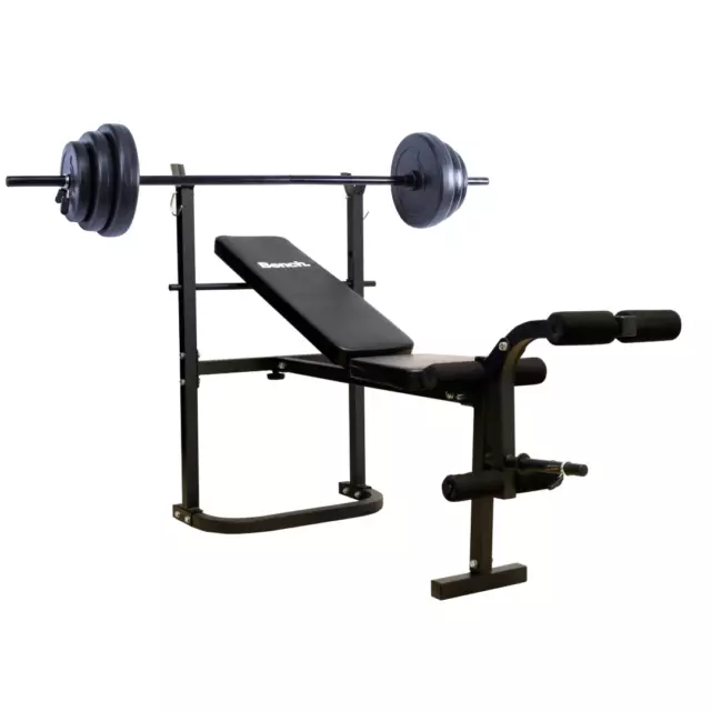 Bench Gym Adjustable Weight Bench & 20kg Barbell Set Home Gym