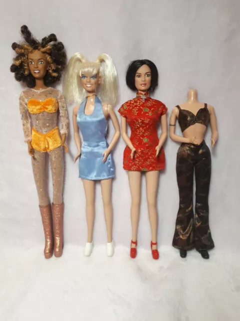 Lot of 3 vintage Black Barbie Spice Girl Dolls w/Tattoos