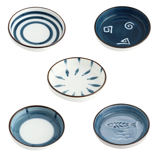Set Di 6 Ciotoline In Ceramica Per Salsa Di Soia E Condimenti - 9x9 Cm, Nere, Ideali Per Sushi, Barbecue, Feste