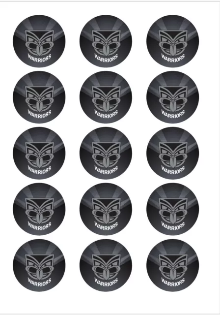 15 NRL New Zealand Warriors Edible Icing Sheet Cupcake Toppers Cake PRE-CUT
