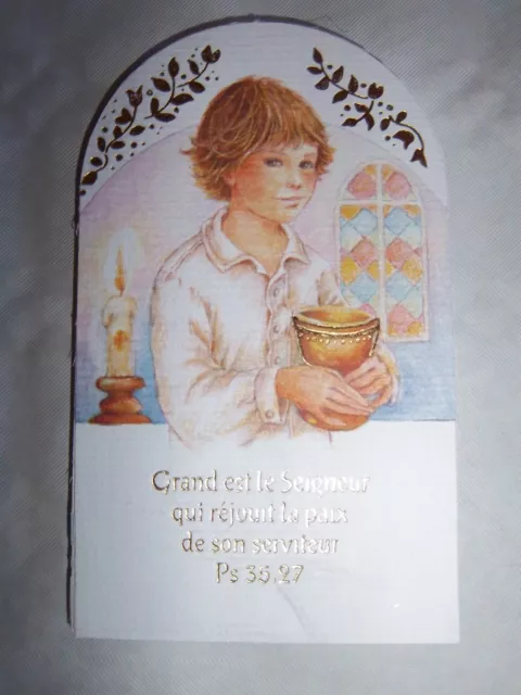 Lot De 10 Cartes De Communion Calice Et Petit Garcon Ton Pastel Et Deco Doree