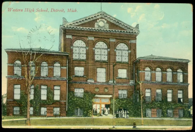 Western High School - Detroit, Mi Postcard