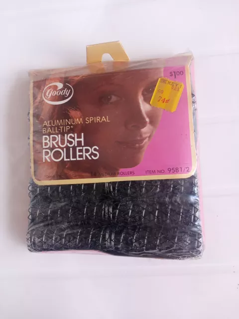 NOS Goody Brush Rollers Aluminum Spiral Ball Tip 70’s