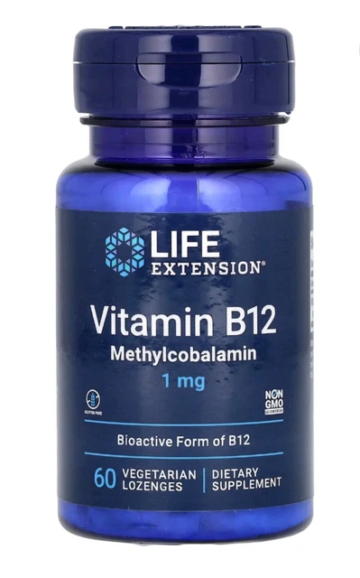 LIFE EXTENSION - Vitamin B12, 1mg (60 Vegetarian Lozenges) £4.99 ...