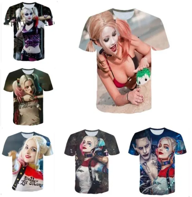 3D T-Shirt Print Funny Harley Quinn  Womens Mens Casual Short Sleeve Tops Tee